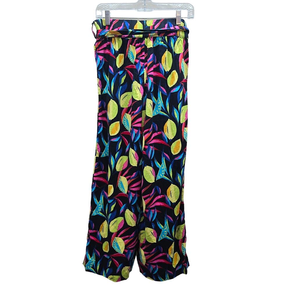 Tabitha Brown x Taget Lemon Print Linen Blend Wide Leg Pants Multicolor SZ Small - Picture 2 of 6